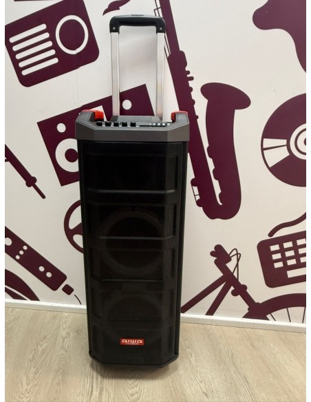 9-9-77206-5-Altavoz Portatil Bluetooth Aiwa Karaoke Trolley Party Speaker Kbtus-608mkII