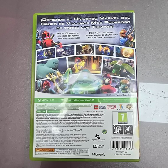 7-7-86729-3-Videojuego Xbox 360 Lego Marvel Superheroes 