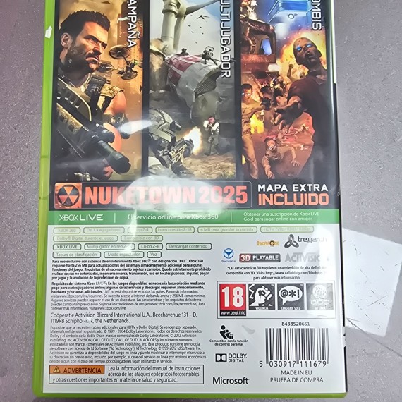 7-7-86726-3-Videojuego Xbox 360 Call Of Duty: Black Ops II