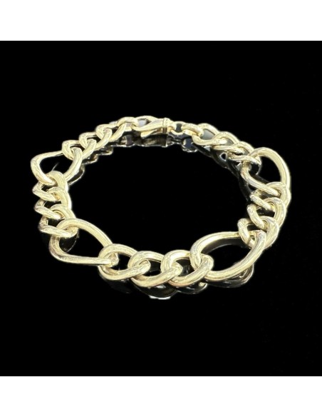 1-1-246518-1-Pulsera eslabones ovalados de plata de ley 925 baño oro 18K