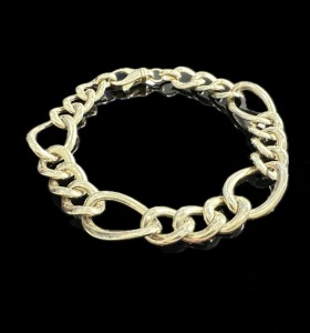 1-1-246518-1-Pulsera eslabones ovalados de plata de ley 925 baño oro 18K 2