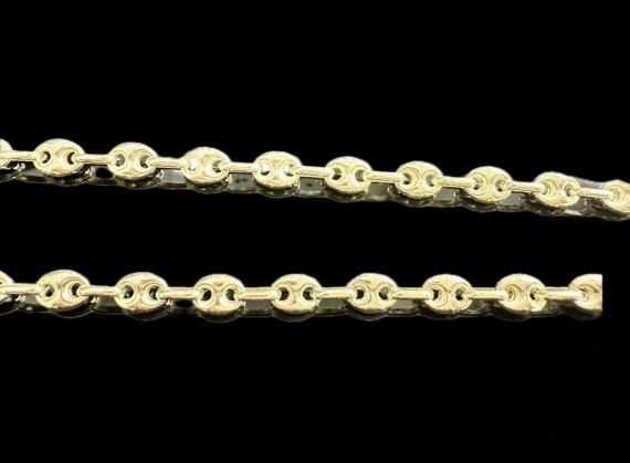 1-1-246550-3-Cadena eslabones tipo pailabote de plata de ley 925 baño oro 18K, 60 cm 
