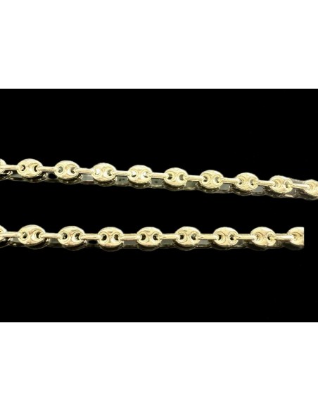 1-1-246550-3-Cadena eslabones tipo pailabote de plata de ley 925 baño oro 18K, 60 cm 