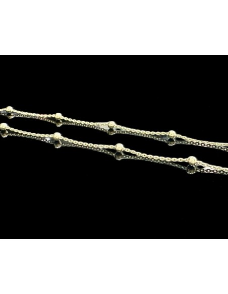 1-1-246537-1-Cadena fina bolitas de plata de ley 925 baño oro 18K, 50 cm 