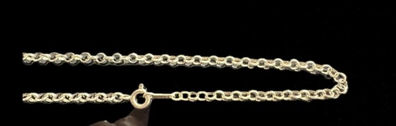 1-1-246542-2-Cadena eslabones tipo rolo de plata de ley 925 baño oro 18K, 60 cm 