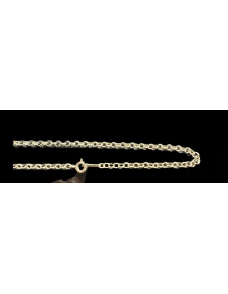 1-1-246542-2-Cadena eslabones tipo rolo de plata de ley 925 baño oro 18K, 60 cm 