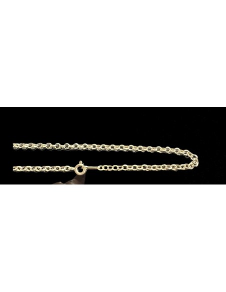 1-1-246542-3-Cadena eslabones tipo rolo de plata de ley 925 baño oro 18K, 60 cm 