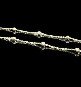1-1-246539-1-Cadena fina bolitas de plata de ley 925 baño oro 18K, 50 cm 