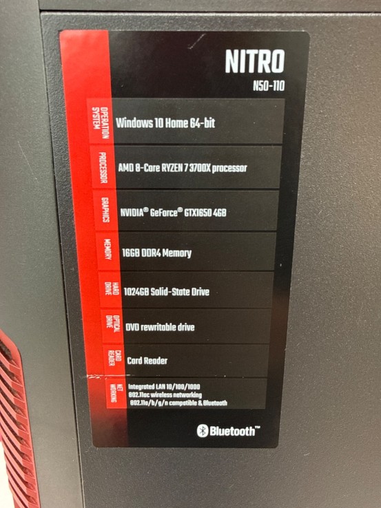8-8-77760-2-Ordenador sobremesa PC Acer Nitro N50-110 AMD Ryzen 7 3700X 8-Core (16CPUs) 16Gb Ram Nvidia GeForc