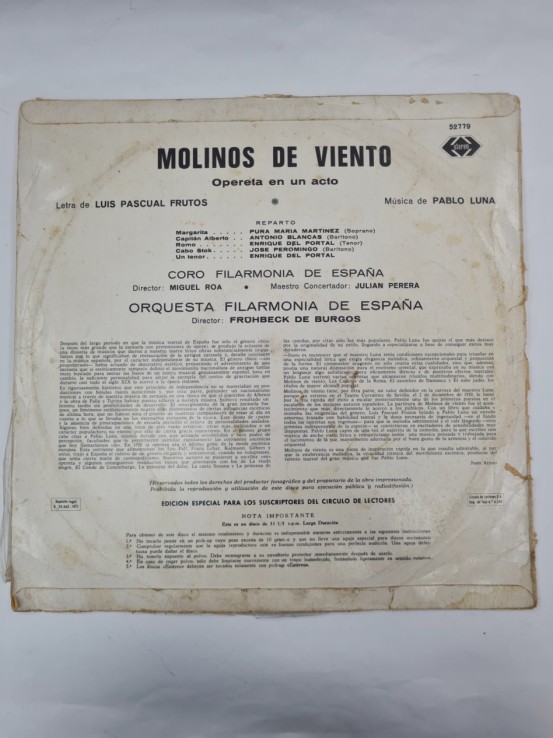 1-1-272055-2-Vinilo molinos de viento opereta en un acto