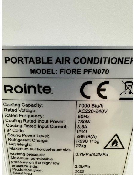 9-9-77101-5-Aire Acondicionado rointe fiore PFN070 7000btu (solo frio)