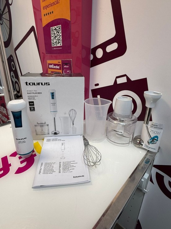 9-9-76395-1-Batidora Brazo Taurus Robot 750 Easy Plus Inox 