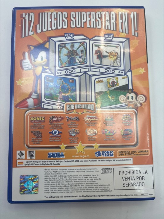 1-1-272170-3-Videojuego PS2 Sonic Sega Superstars 