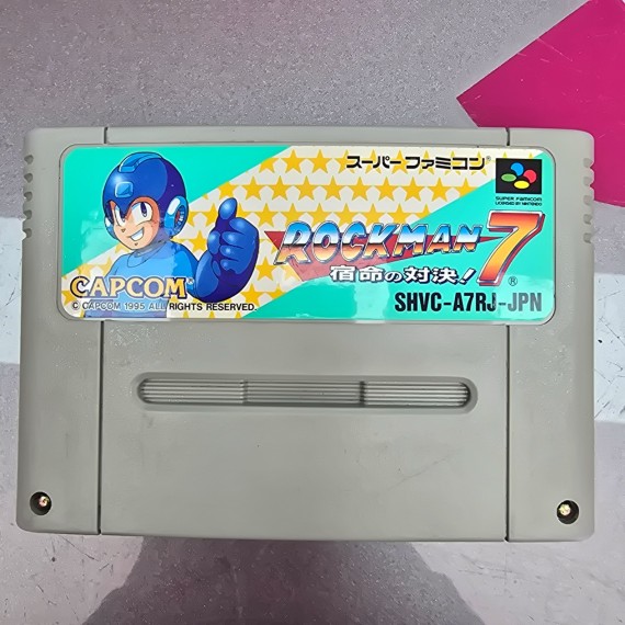 7-7-86950-1-Videojuego Retro Megaman 7 Rockman 7 Super Nintendo SFC Super Famicom