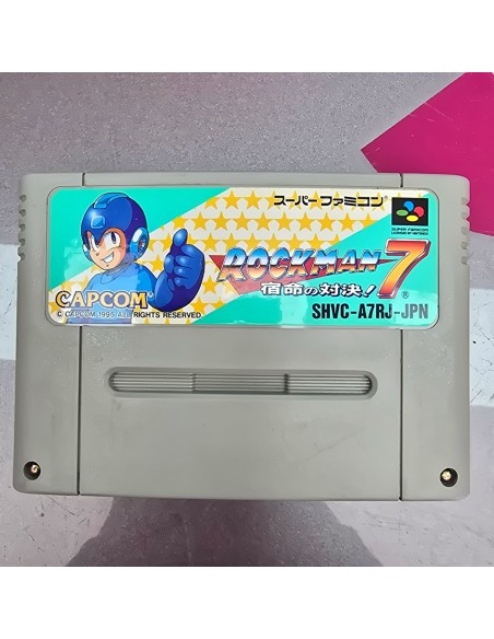 7-7-86950-1-Videojuego Retro Megaman 7 Rockman 7 Super Nintendo SFC Super Famicom