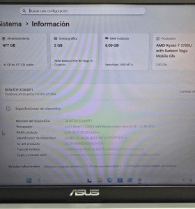 7-7-86995-1-Ordenador Portátil Asus d515d AMD Ryzen 7 2.30 GHz 8 Ram 512 SSD