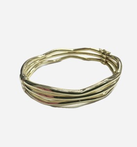 1-1-271842-1-Pulsera rígida triple de plata de ley 925 baño oro 18K 2