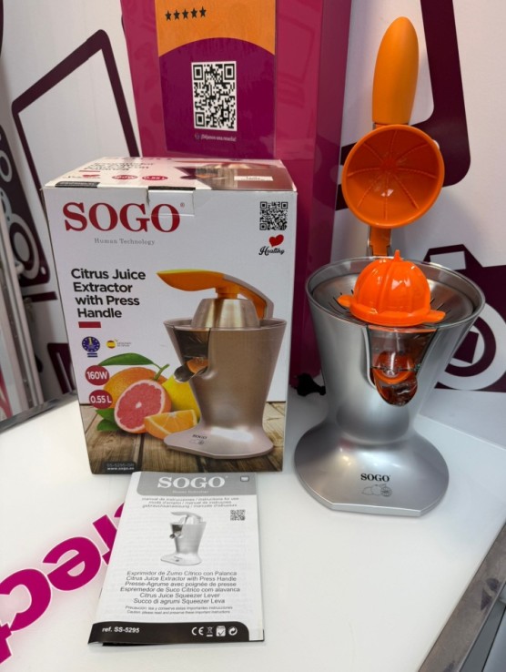 9-9-77610-1-Exprimidor Citricos Con Palanca Sogo SS-5295-gr (sin Uso)