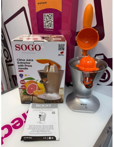 9-9-77610-1-Exprimidor Citricos Con Palanca Sogo SS-5295-gr (sin Uso)