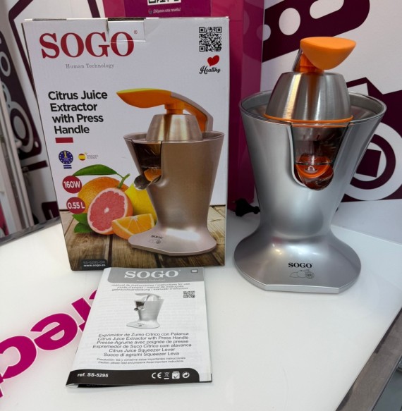 9-9-77610-4-Exprimidor Citricos Con Palanca Sogo SS-5295-gr (sin Uso)