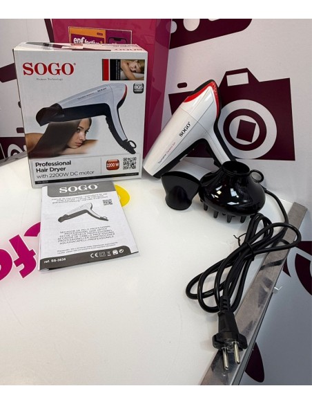 9-9-77603-1-Secador Pelo Sogo Tourmaline Ceramic Ion SS-3635 2200w (sin Uso)