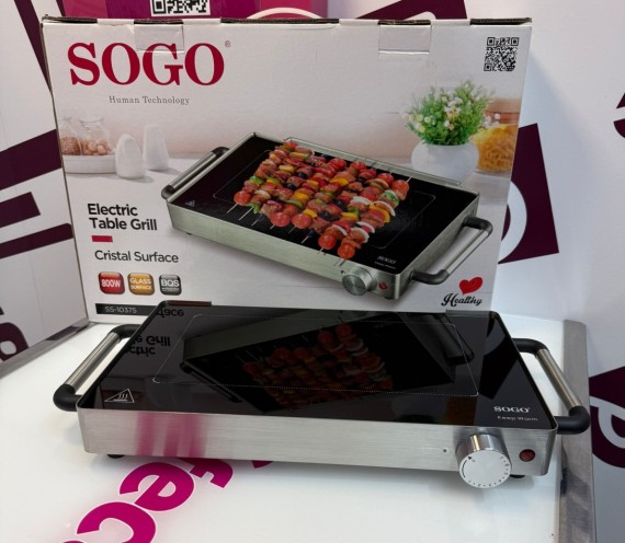 9-9-77616-1-Parrilla Electrica Sogo Cristal Surface Ss-10375 800w (sin Uso)