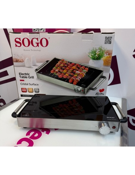 9-9-77616-1-Parrilla Electrica Sogo Cristal Surface Ss-10375 800w (sin Uso)