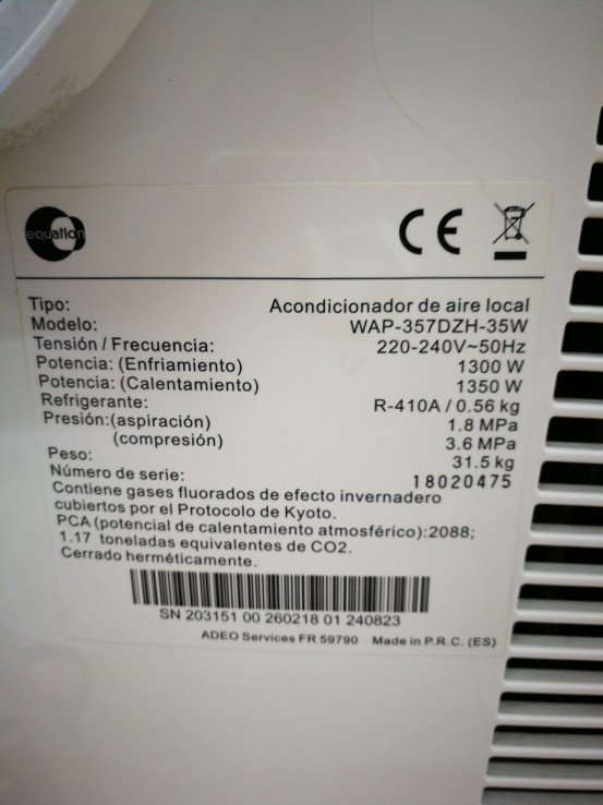8-8-77948-4-Aire Acondicionado Equation Wap 357 Dzh 1300W 