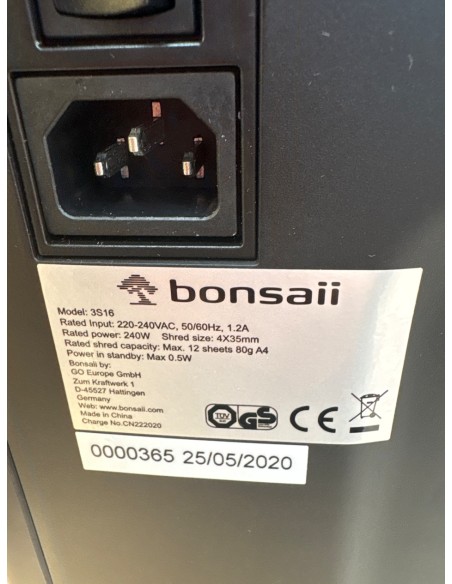 1-1-272929-3-Dispositivos Electrónicos Triturador De Papel Bonsaii 3S16