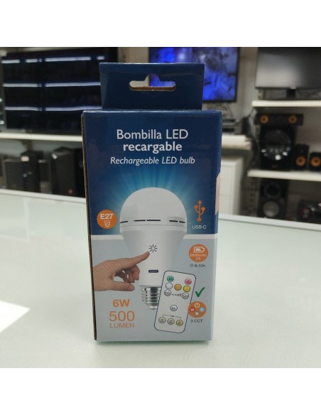 6-6-166212-1-Bombilla Led Recargable 6W 500 Lum