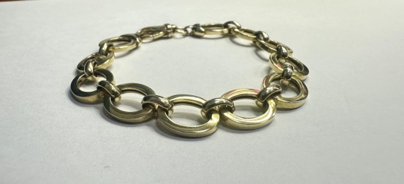 7-1-271845-1-Pulsera eslabones ovalados de plata de ley 925 , baño oro 18K