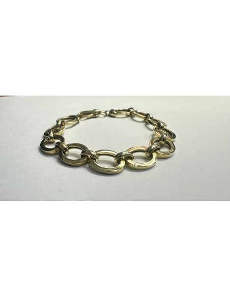 7-1-271845-1-Pulsera eslabones ovalados de plata de ley 925 , baño oro 18K