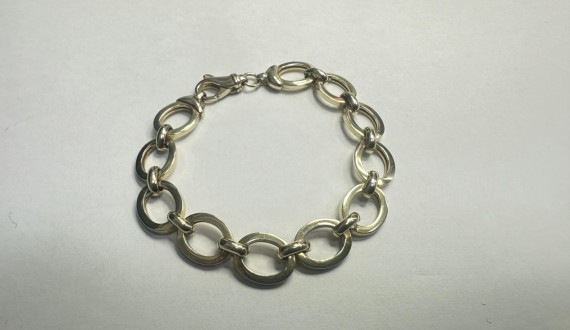 7-1-271845-2-Pulsera eslabones ovalados de plata de ley 925 , baño oro 18K