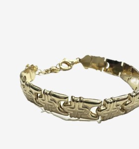 7-1-271870-5-Pulsera semirrígida grabada de plata de ley 925 , baño oro 18K 2