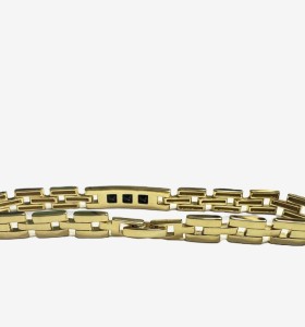 7-1-271872-3-Pulsera semirrígida piedras negras de plata de ley 925 , baño oro 18K 2