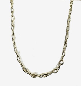 7-1-271878-1-Gargantilla eslabones ovalados con circonitas de plata de ley 925 , baño oro 18K 2