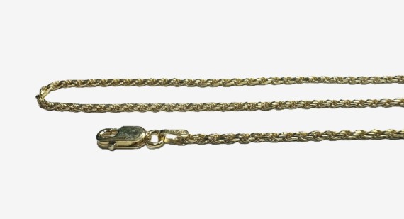 7-1-271889-1-Cadena cordón salomonico de plata de ley 925 con baño de oro 18K , L 50cm, A 2,3mm