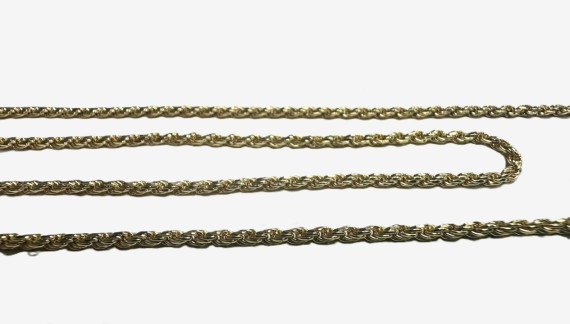 7-1-271895-1-Cadena cordón salomonico de plata de ley 925 con baño de oro 18K , L 55cm, A 1,9mm