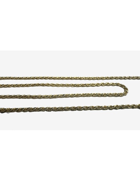 7-1-271895-1-Cadena cordón salomonico de plata de ley 925 con baño de oro 18K , L 55cm, A 1,9mm