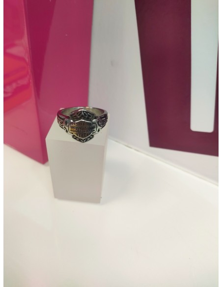 6-9-75603-1-Anillo acero plateado harley davidson T27