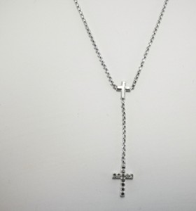 6-1-186764-1-Cadena eslabones tipo rolo y Cruces ECL7677 de Rodio  2