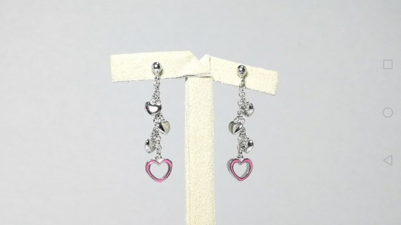 6-2-92957-2-Pendientes colgante corazón rosa