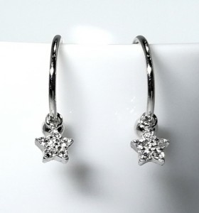 6-2-93070-1-Pendientes aro con estrella piedras 12 mm