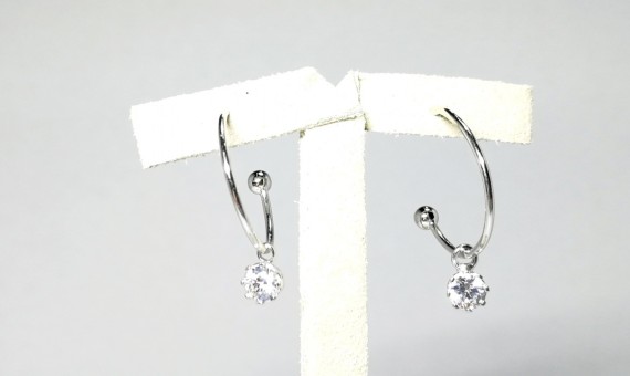 6-2-93098-3-Pendientes aro con circonita 17 mm