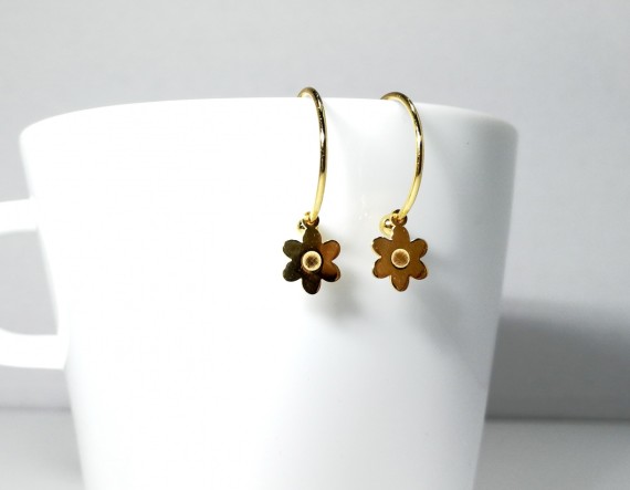 6-2-93131-2-Pendientes aro con flor 17 mm