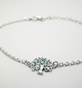 6-1-186875-1-Pulsera arbolito corazones turquesa EBR14733 Rodio