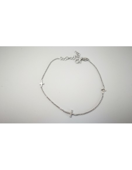 6-1-186920-2-Pulsera 3 cruces EBR19583 Rodio