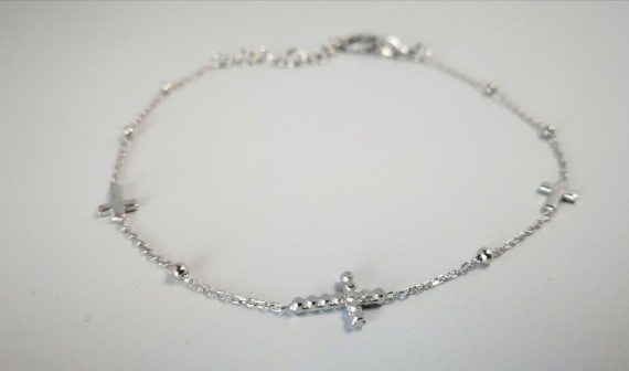 6-1-186987-1-Pulsera 3 cruces EBR19499 Rodio