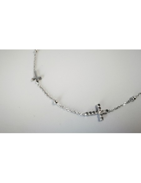 6-1-186987-2-Pulsera 3 cruces EBR19499 Rodio