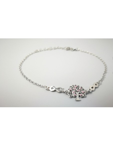 6-1-186886-1-Pulsera arbolito corazones rosa EBR17439 Rodio